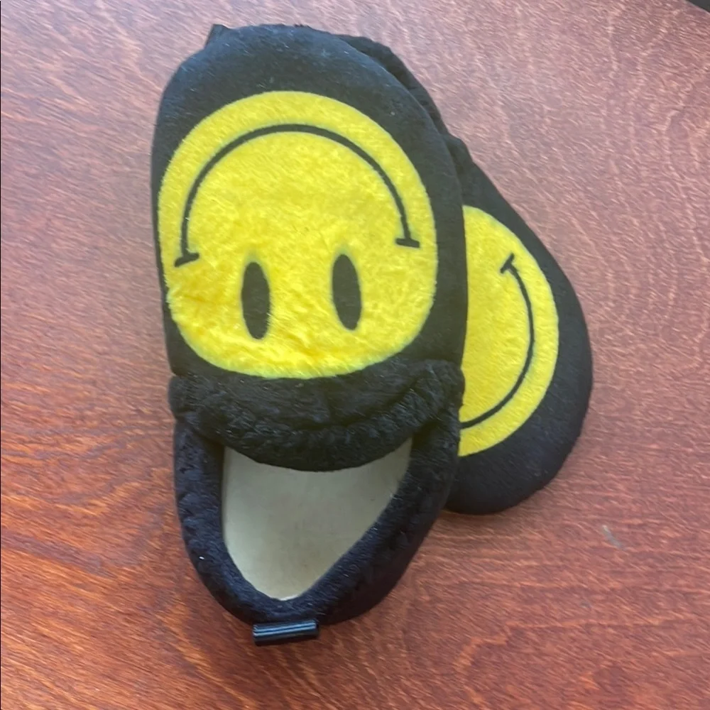 Smiley Face Black and Yellow Kids Shoes